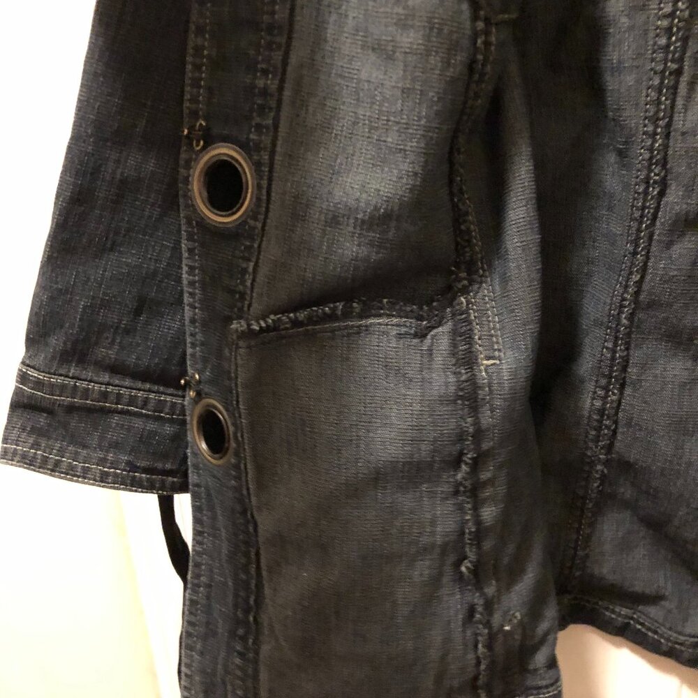 A.M.I. Women's 3X Dark Wash Denim Jacket Grommets 3/4 Sleeve - Picture 10 of 11
